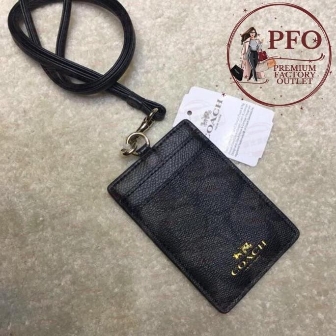 

new !!! Gantungan Lanyard CH 65573 In Colorblock Signature Canvas Black murah