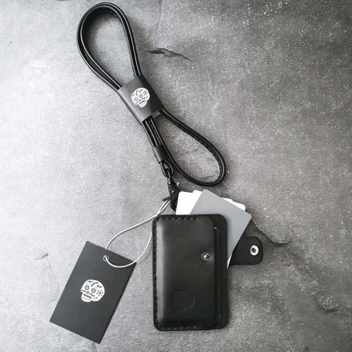 

new !!! BDS METROLINE , Full Leather Wallet Lanyard ID card Holder murah