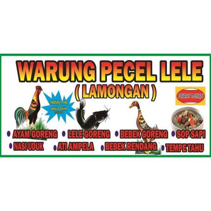 ready  SPANDUK / BANNER USAHA PECEL LELE 2 x 1 meter murah