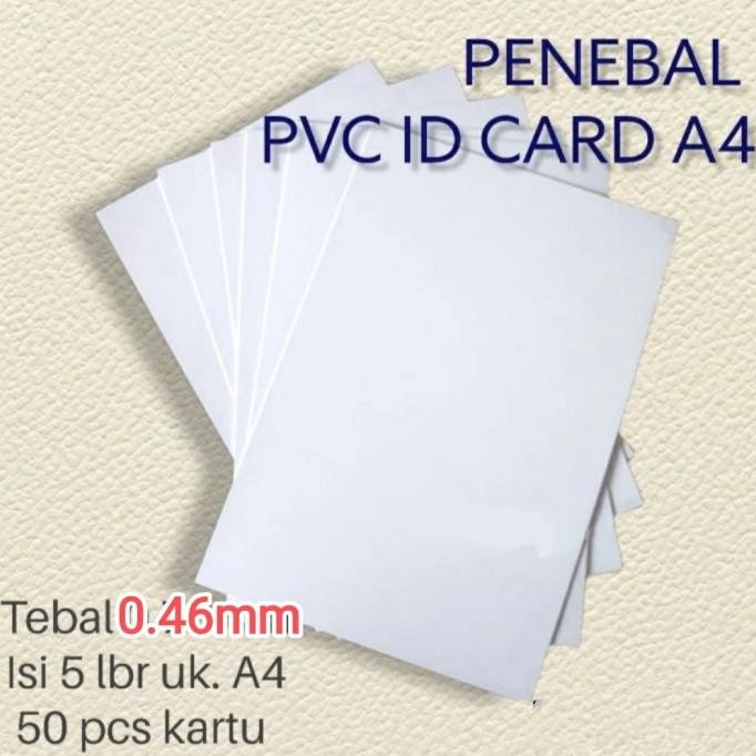

new !!! PVC Penebal ID card PVC, Ukuran A4 inkjet PVC iD Card isi 5 sheet (50 murah