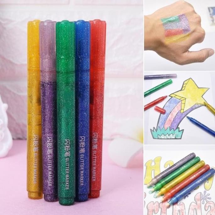 

TERBARU - Glitter Marker Pen (5pcs)
