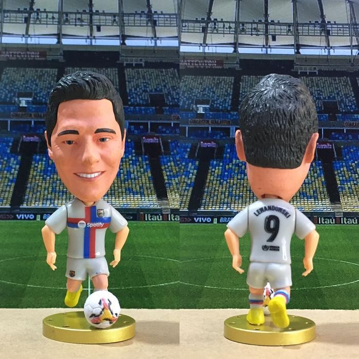 Figure Miniatur Pemain Bola Soccerwe Kodoto Raphinha Pedri Lamine Yamal Lionel Messi Xavi Hernandez 