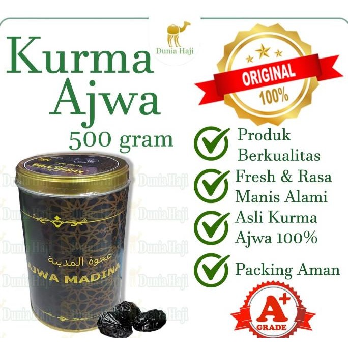 

Kurma Ajwa Aliyah Al Fatih 500 Gr Gram Kemasan Kaleng Kurma Nabi Asli