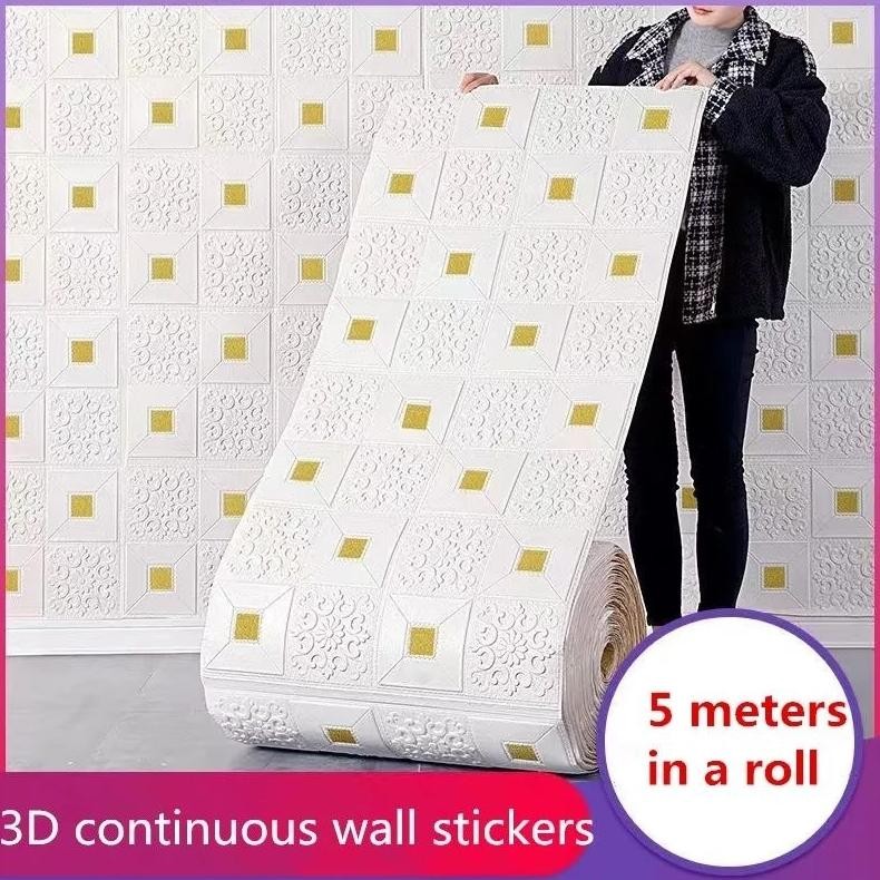 Wallpaper 3d Roll panjang wallpaper 3d bata foam