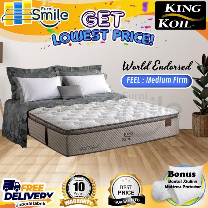 Hanya Kasur KING KOIL Spring Bed WORLD ENDORSED - 100 120 160 180 200
