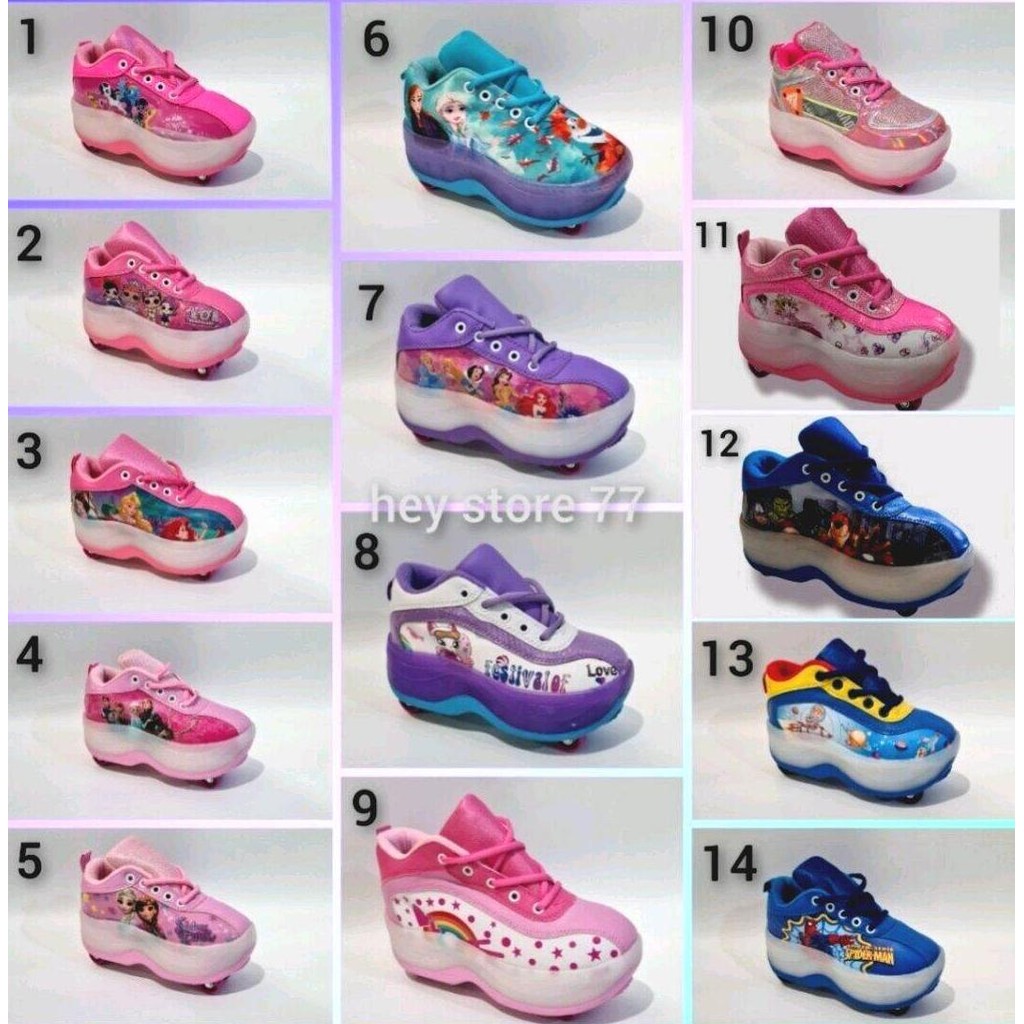 SEPATU RODA KARAKTER ANAK/SEPATU RODA ANAK PEREMPUAN/SEPATU RODA ANAK LAKI-LAKI / SEPATU RODA 4 RODA
