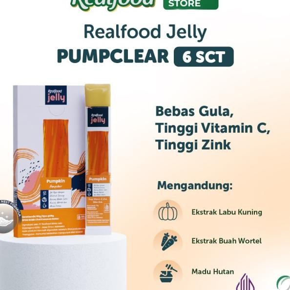 

Realfood Jelly Pumpclear Arang Burung Walet Dengan Vitan C Etra Wortel Dan Labu Uning 6 Pc