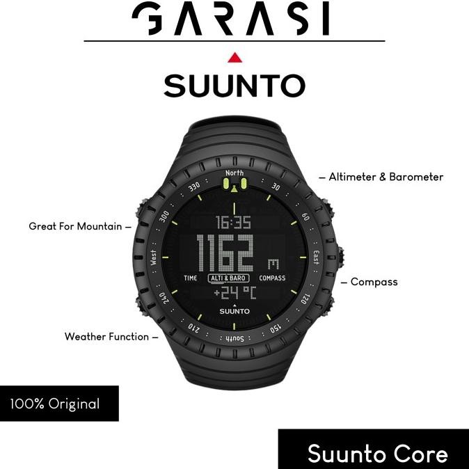 Suunto Core All Black Military Jam Tangan Outdoor Watch 100% Original