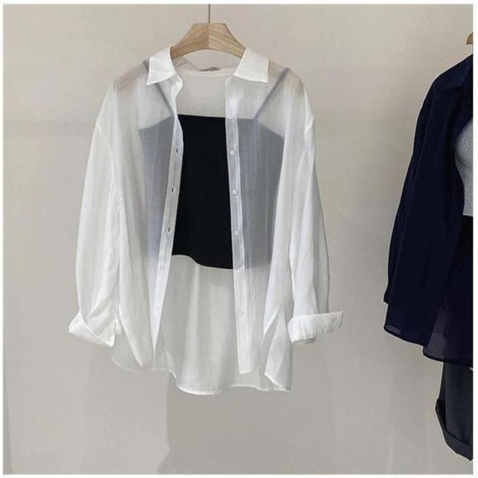 AMI COLLECTION - KEMEJA OVERISIZE TRANSPARAN KEKINIAN / KEMEJA KOREAN STYLE