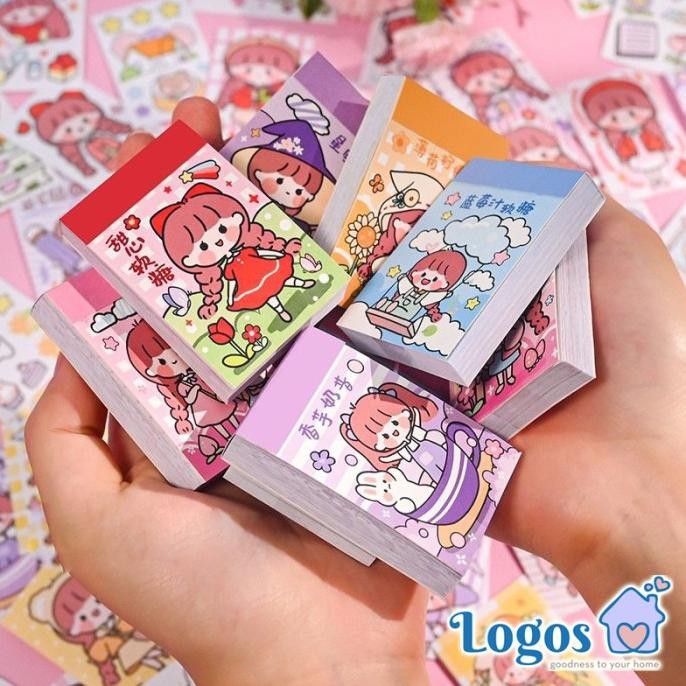

Mini Sticker Buku Stiker Kecil Momo Kartun Korea Lucu Jurnal Diary