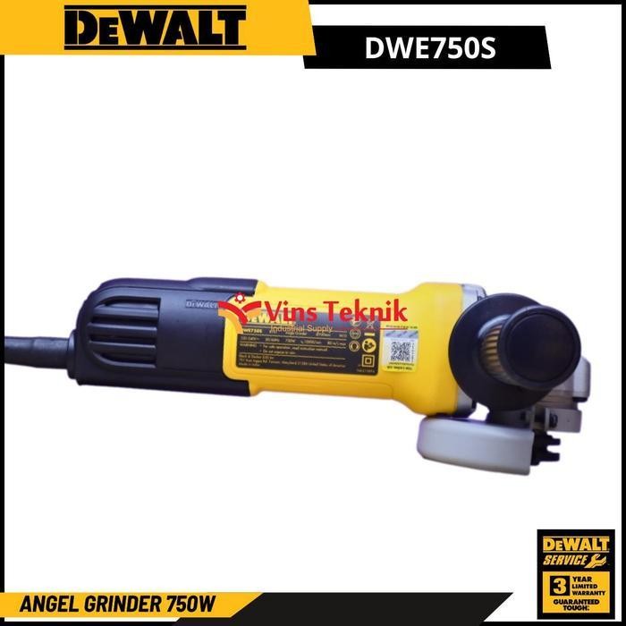 Angle Grinder 4" Gerinda Tangan Listrik 750Watt Dewalt Dwe750S Dwe 750 S Original Dan Terpercaya