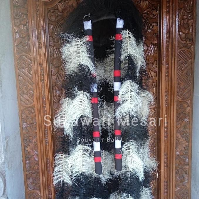 cusss order] Rambut Rangda Serat Tanaman Warna Hitam Dan Hitam Putih Topeng Leak Bali
