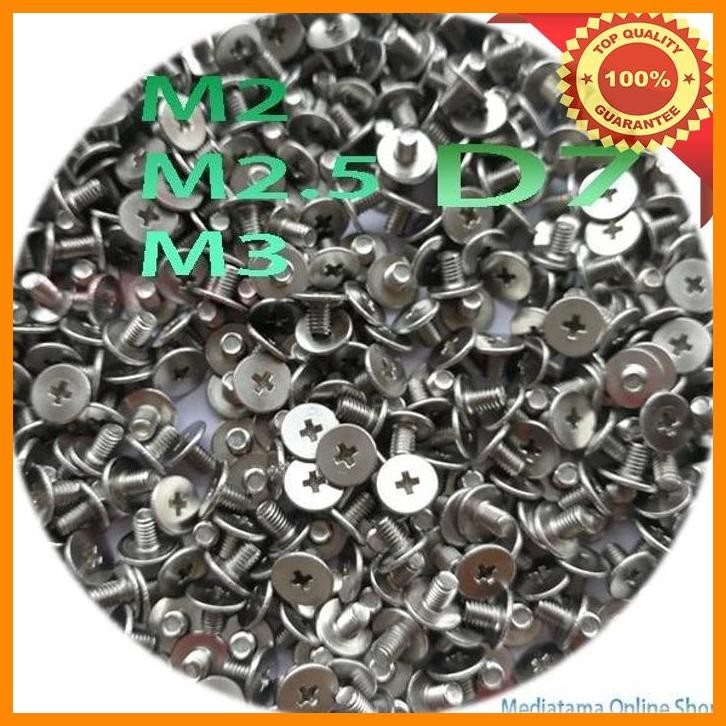 [MCS] SEKRUP/BAUT ENGSEL CASING LAPTOP M2, M2.5, M3 DIAMETER HEAD 7MM FLAT