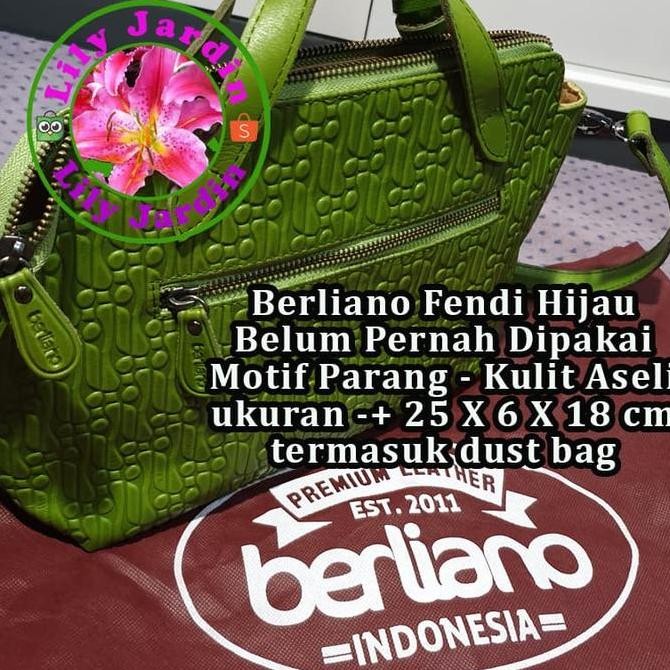 .........] Berliano Fendi Hijau Parang Kulit Asli Sapi