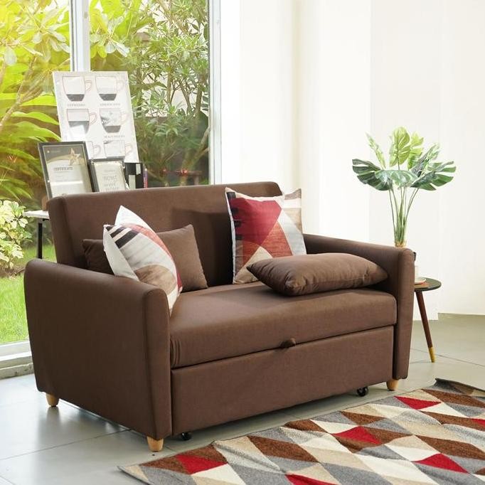 Selma Laguna Sofa Bed Fabric - Cokelat