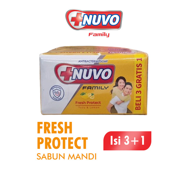 Nuvo Family Sabun Mandi Batang Multipack Kuning Fresh Protect 100 gr (Beli 3 Gratis 1)
