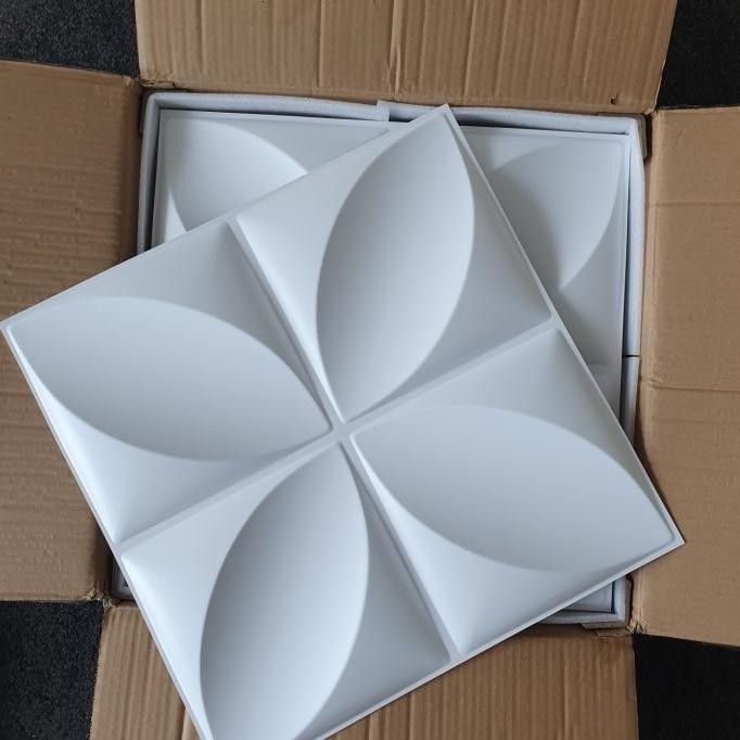 SALE 3D WALL PANEL PVC. BUKAN WALLPAPER, STICKER, FOAM. D006 50CM WHITE