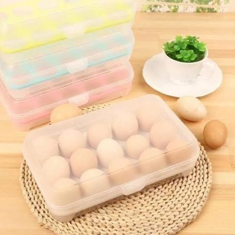 

Terlaris Tempat Box Telur 15 Lubang Sekat Kotak Box Organizer Telor