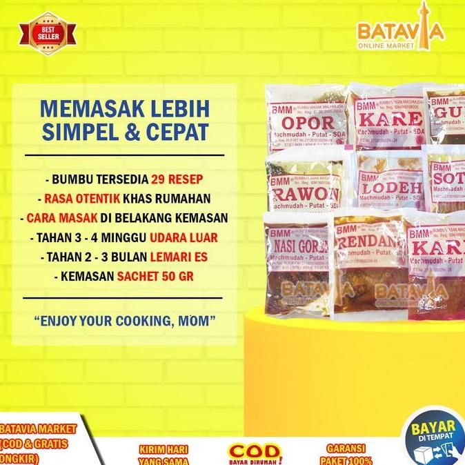 

Bumbu Masak Instan BMM Mahmudah Sidoarjo Rendang Kare Nasi Goreng Gule Mie Rawon Soto Jakarta Pedas
