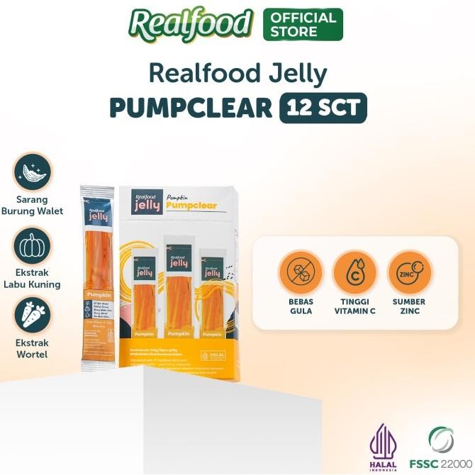 

Realfood Jelly Pumpclear Sarang Burung Walet Dengan Vitamin C, Ekstrak Wortel Dan Labu Kuning, 24 Pcs Original Dan Terlaris