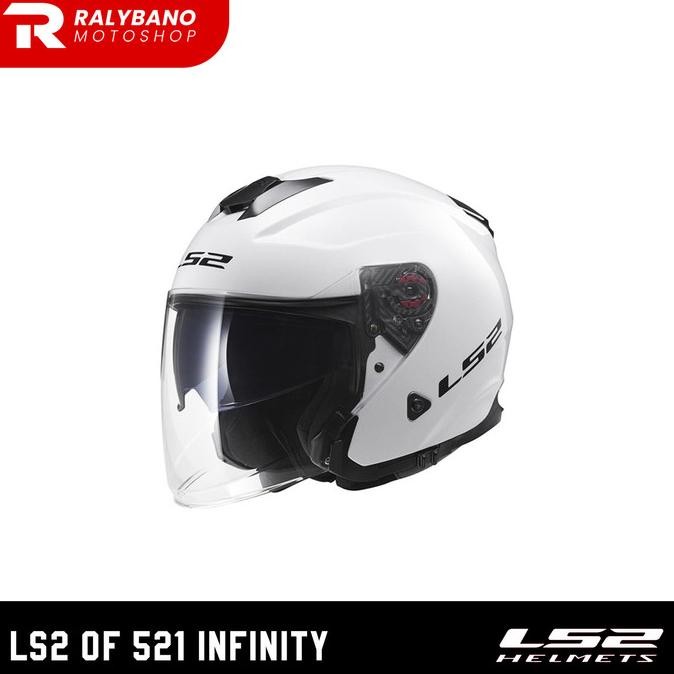 Helm LS2 OF521 Infinity Smart White Red Half Face