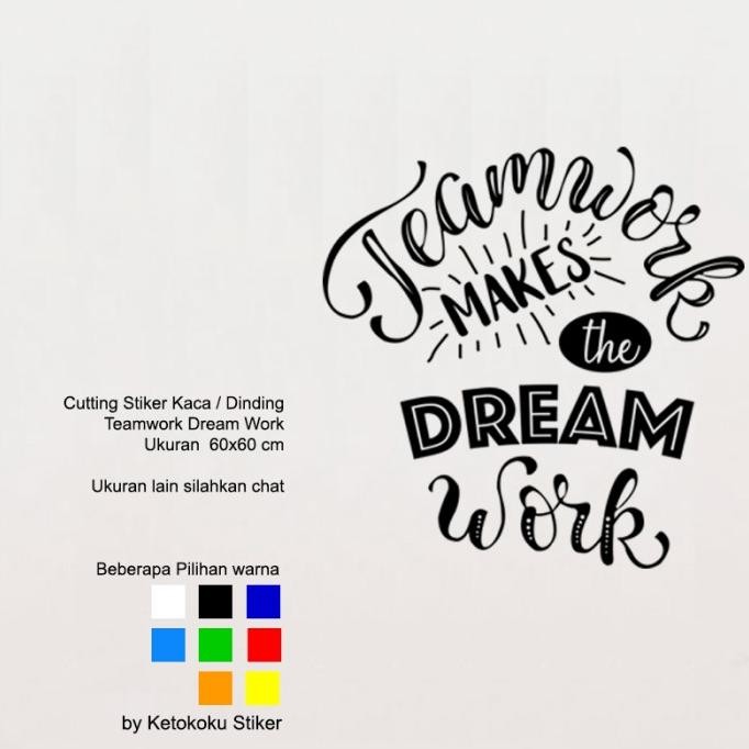SALE STIKER DINDING MOTIVASI KANTOR CUTTING STICKER KACA RUANG KERJA QUOTES DREAM WORK