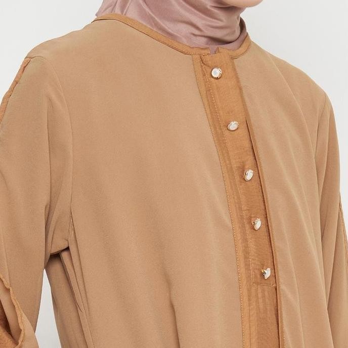 Gamis Wanita Pakaian Muslim Wanita Gamis Slit Warna Coklat SR277