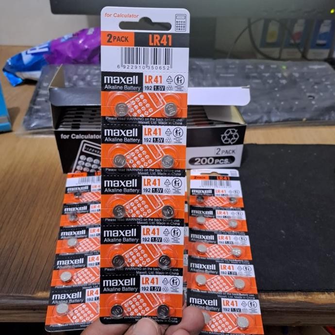 ready baterai lr41 maxell original alkaline battery / batere lr 41 lr41 ag3 maxell lembaran