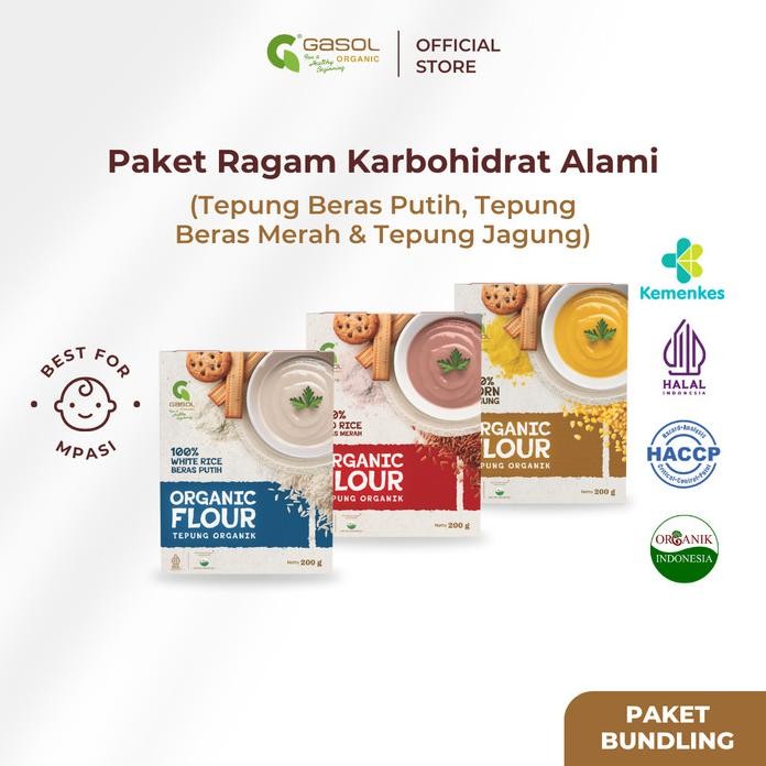 

Terlaris Gasol Paket Karbohidrat Alami Ragam Variasi - Tepung Beras Putih, Merah, Dan Jagung