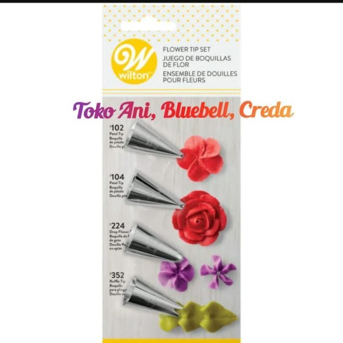 

Wilton Flower Tip Set of 4 ( Tip : 102, 104, 224, 352 ).