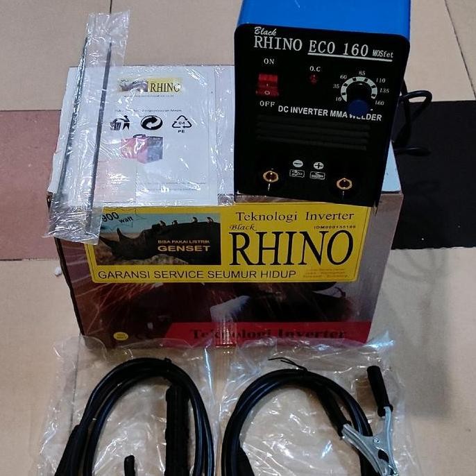 Mesin Las Listrik 160A Travo Las Rhino 160 Ampere 900 Watt Inverter Eco Biru New Stok
