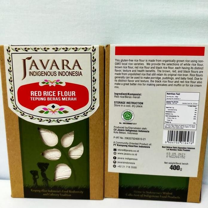 

Terlaris Javara - Tepung Beras Merah ( Gluten Free )- 400 Gr