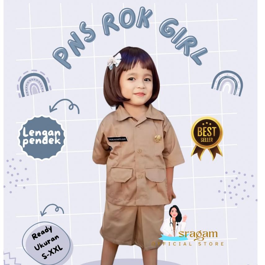 New SRAGAM - BAJU KOSTUM PNS ANAK ROK PANJANG/PENDEK
