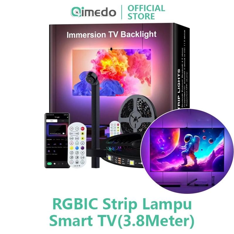 WAGI Backlight TV Led Strip Lampu RGBIC PC TV Modding 3.8 Meter Dgn Lem Remote