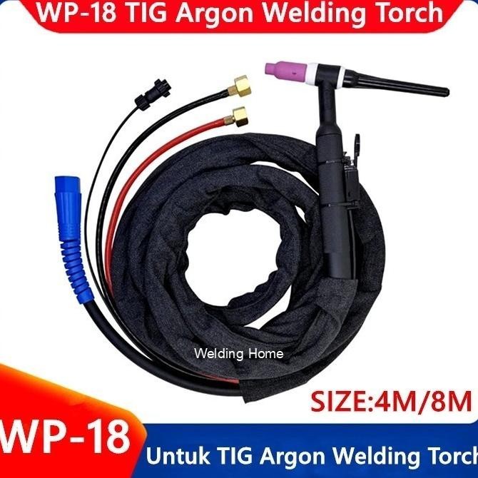 Wp18 Stang Las Argon Tig Welding Torch Wp-18 Wp 18 4M 8M 4 8 Meter Set New Stok