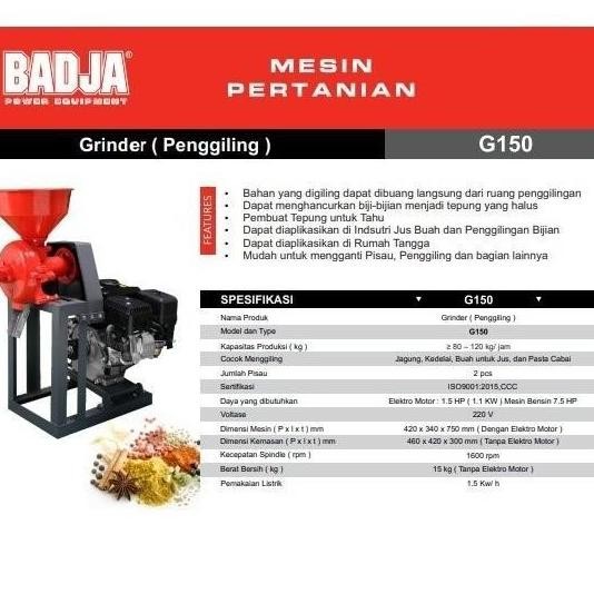 

Terlaris Mesin Giling Gilingan Biji Kopi G150 Badja / Grinder Kopi Mesin Penggiling Biji Beras Rempah Cabai Tepung Halus G 150 Badja