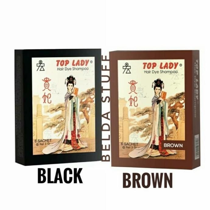 Top Lady Hair Dye Shampoo Semir Rambut BED