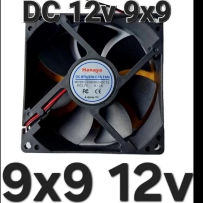 Baru (  9x9 FAN DC 12V ) KIPAS BLOWER HEXOS KOTAK SEGI PLASTIK 9X9 9025 9cm x 9cm 9 cm 12 V volt toj