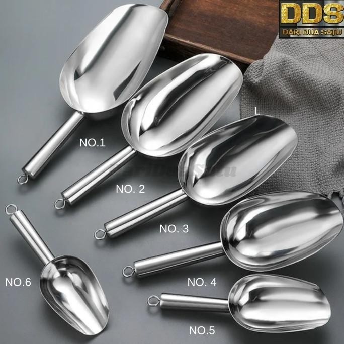 

Terlaris Sekop Es Batu Stainless Steel Tebal With Hook Sendok Tepung Beras Biji Neew