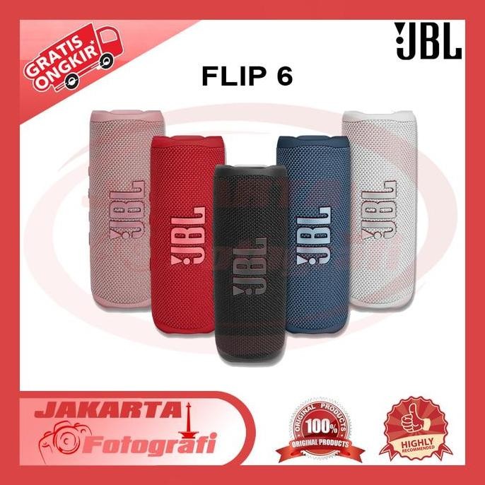Asli JBL Flip 6 Portable Waterproof Bluetooth Speaker