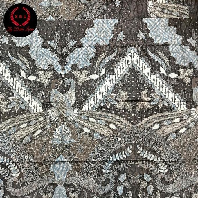 Kain Batik Tulis Premium Pola Kemeja Merak Warna Lasem Indigo Termurah