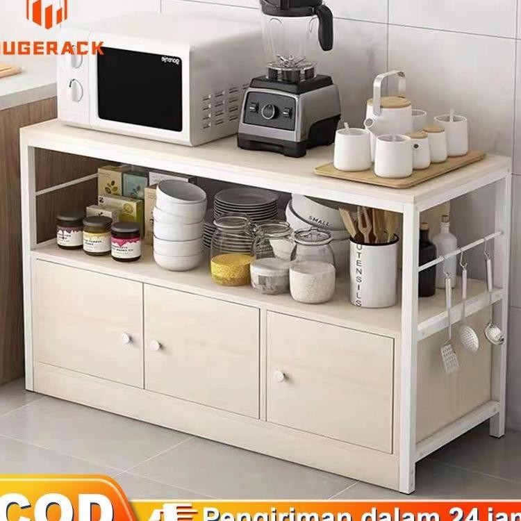 HRAK Rak Dapur/Rak Oven Microwave Bumbu Dapur Kayu Serbaguna/ Rak Oven/ Rak Microwave