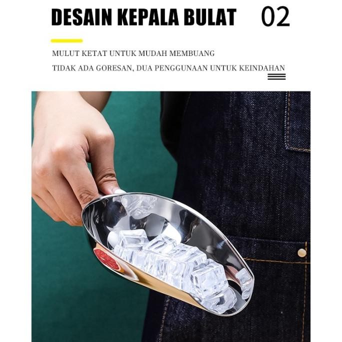 

Terlaris Sendok Sekop Es Batu Stainless Skop Serokan Beras Tepung Jagung Ice Scoop Sekop Tepung/Sekop Biji Bijian