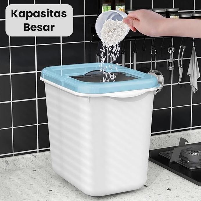 

Terlaris Jttop" Starlight Tempat Beras 10Kg Kotak Penyimpanan Kacang Tepung Makanan Rice Box Storage Bisa Didorong Dengan Roda Hsb148