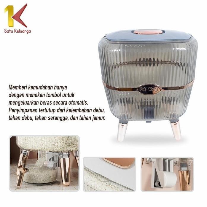 

Terlaris Satu Keluarga Dispenser Beras 12Kg C841 Rice Box Storage Kotak Penyimpanan Makanan Kacang Tepung / Tempat Beras Estetik Perlengkapan Dapur Multifungsi