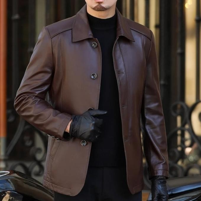 jaket kulit blazer pria 100% original jaket kulit asli domba Garut jas murah