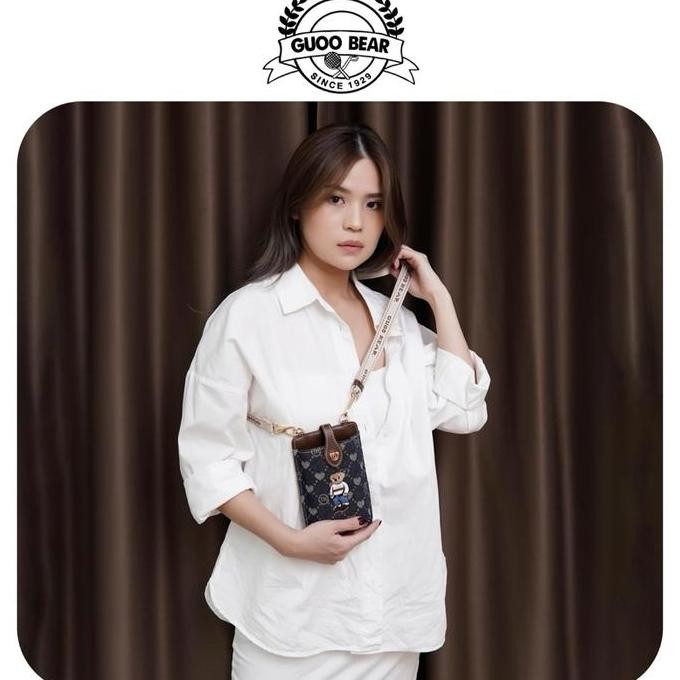 [BELI LOKAL] TTWNBear Tas Handphone Kulit / Kanvas Selempang HP Phone Bag Wanita Original TT2348 - T