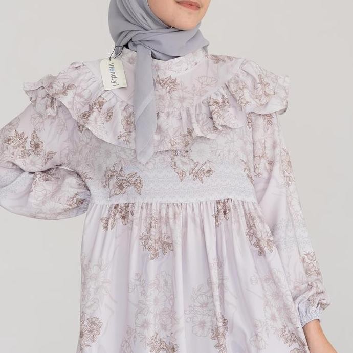 Dress Wanita Hijab Korean / Maxi Korea Bunga / Gamis Panjang Flower P.168