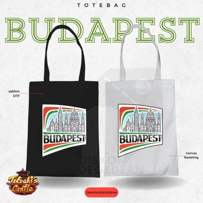 Kaos Murah Diskongedegedean Totebag Budapest Souvenir Tas Oleh Oleh Budapest Kanvas Resleting