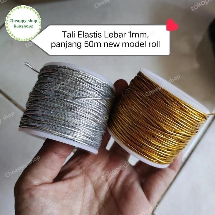

50m tali silver elastis tali hangtag gold tali emas Tali Hangtag Gold murah